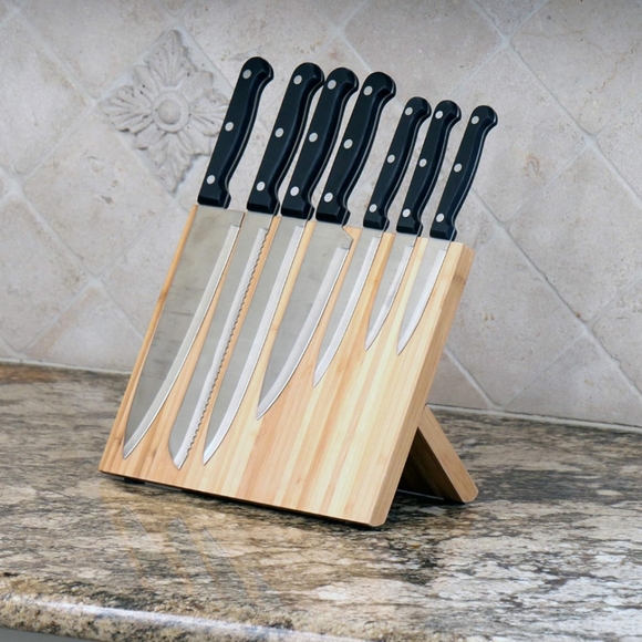 Bamboo KnifeBlock Magnetic Kitchen Display - Picture 4 of 10